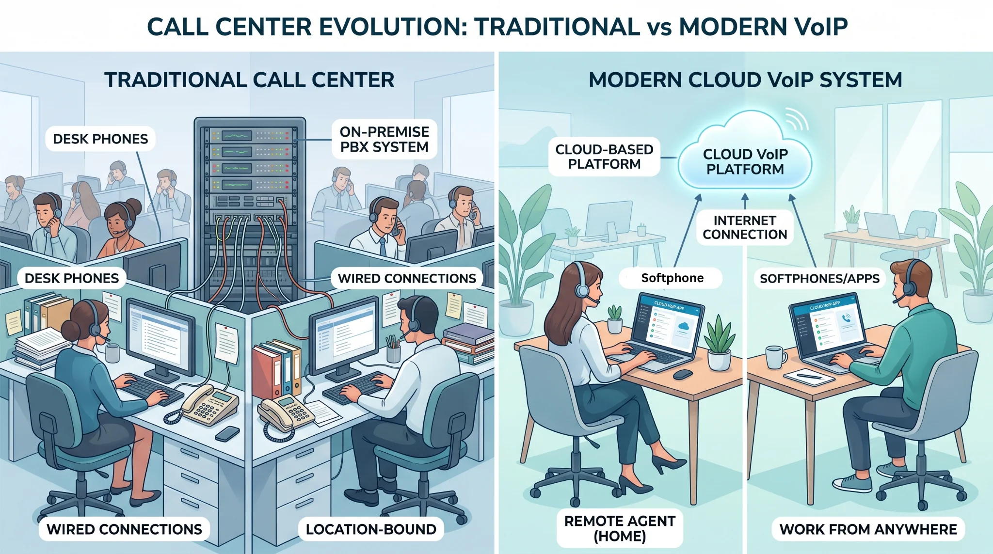 Legacy vs VoIP Call Center Overview